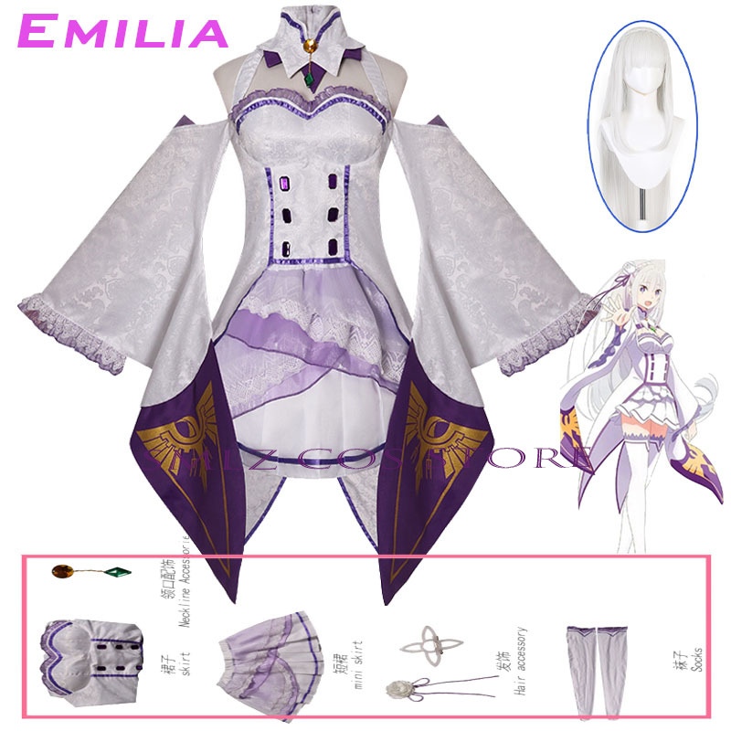 Anime Cosplay Ladies - 에밀리아 코스프레 애니메이션 Re Zero Kara