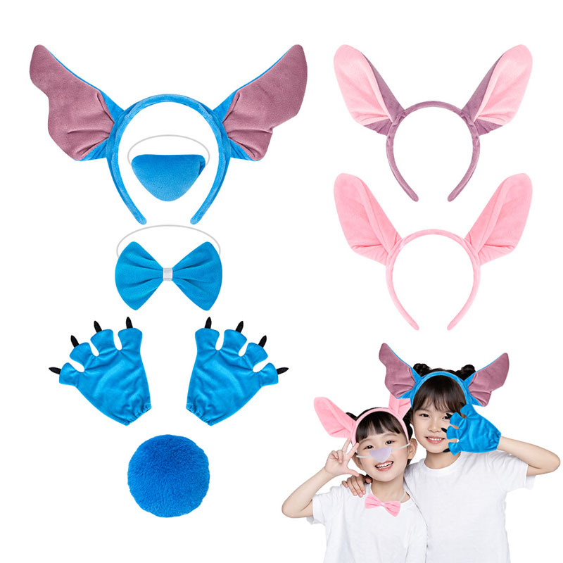 Anime Cosplay Blue Hair - 스티치 엔젤 헤어밴드 다기능 헤어 액세서리