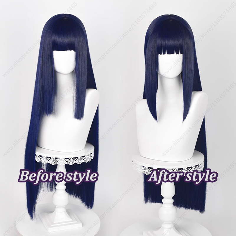 히나타 히유가 코스프레 가발 블루 블랙 여성용 헤어 애 - Anime Cosplay Blue Hair 리뷰 및 가격