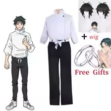 애니메이션 코스프레 세트 화이트 스탠드 칼라 탑 블랙  - Anime Cosplay Couple 리뷰 및 가격